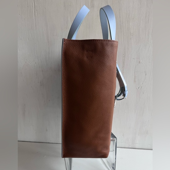 MARNI Museo Small Leather Tote Bag- Opal Cigar Light Blue - Picture 4 of 12